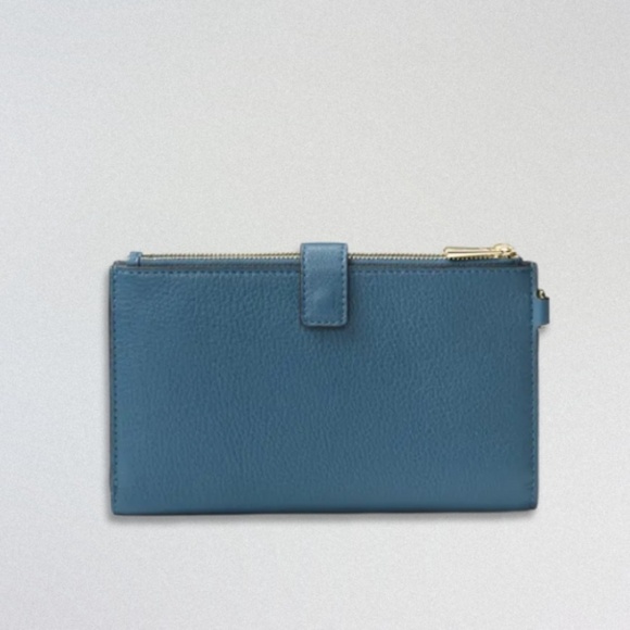 Michael Kors Wristlet Jet Set Travel Pebble Leather Continental Dark Chambray OS - Picture 2 of 16